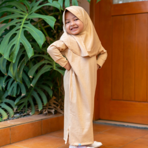 Gamis Anak Fatimah Coklat Muda