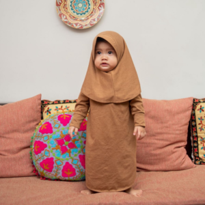 Gamis Anak Fatimah Coklat Tua